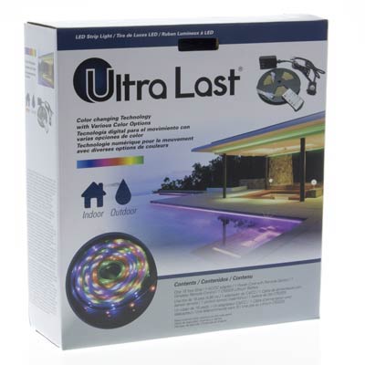 Ultra Last 16 Foot Outdoor Remote Controlled Multi-Color LED Strip Light