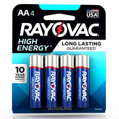 Rayovac High Energy AA Alkaline Batteries - 4 Pack