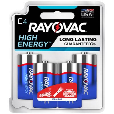 Rayovac High Energy 1.5V C, LR14 Alkaline Battery - 4 Pack - Main Image