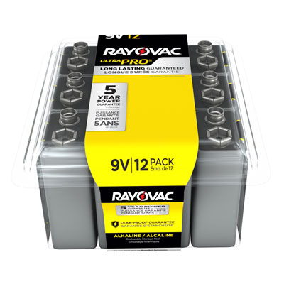 Rayovac UltraPro 9V Alkaline Battery - 12 Pack
