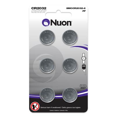 Nuon 3V 2032 Lithium Coin Cell Battery - 6 Pack