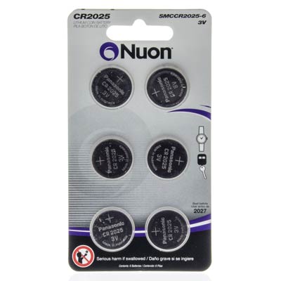 Nuon 3V 2025 Lithium Coin Cell Battery - 6 Pack - Main Image