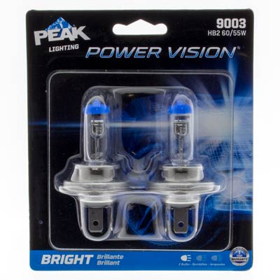 9003 H4 Powervision 2 Pack Bulbs for 2000 Suzuki Esteem L4 1.6L 440CCA Car and Truck