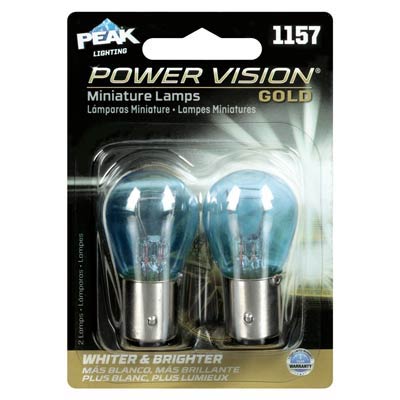 Peak 1157 2.1W Power Vision Gold Automotive Bulb - 2 Pack
