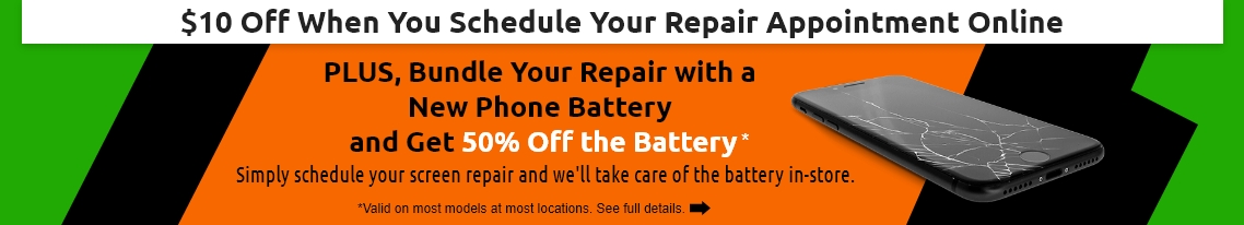 10 off when you schedule a repair online, get 50% off a new phone battery with any repair - service-lg