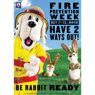 Fire prevention week, Oct 7-13, 2012, Have 2 ways out! Be rabbit ready.