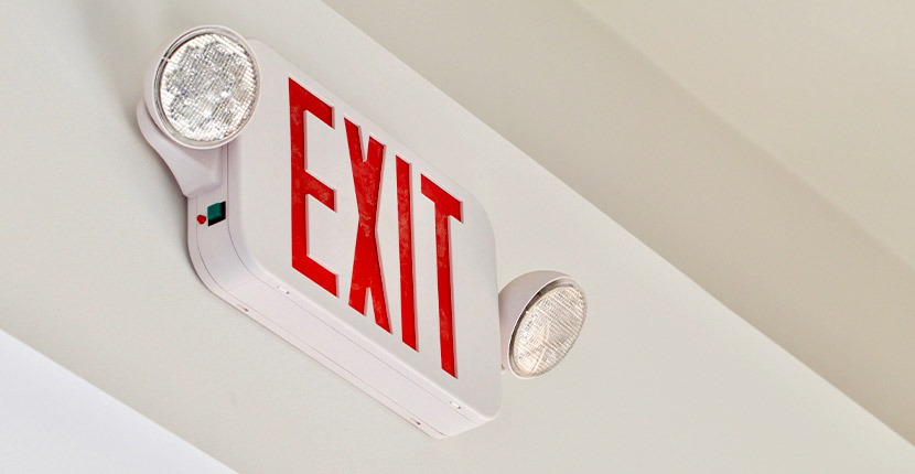 Emergency Exit sign on Wall